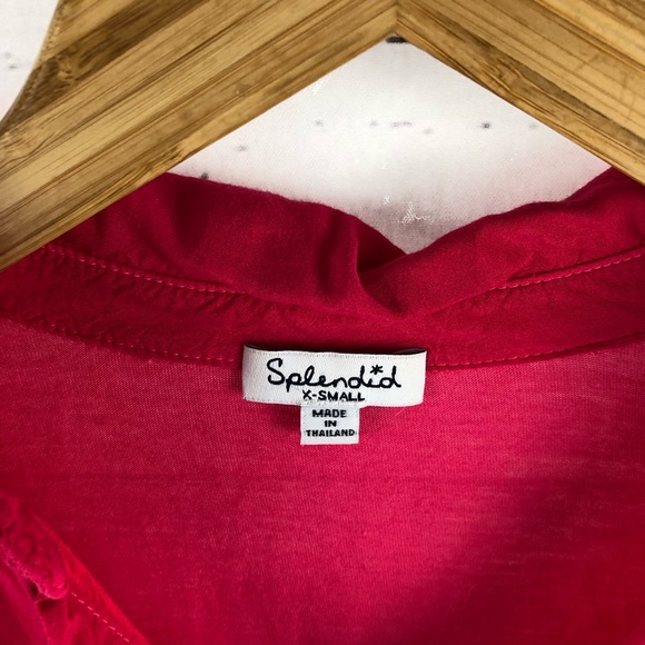 Splendid Roll Tab Sleeve Two Tone Blouse XS - Picture 3 of 7